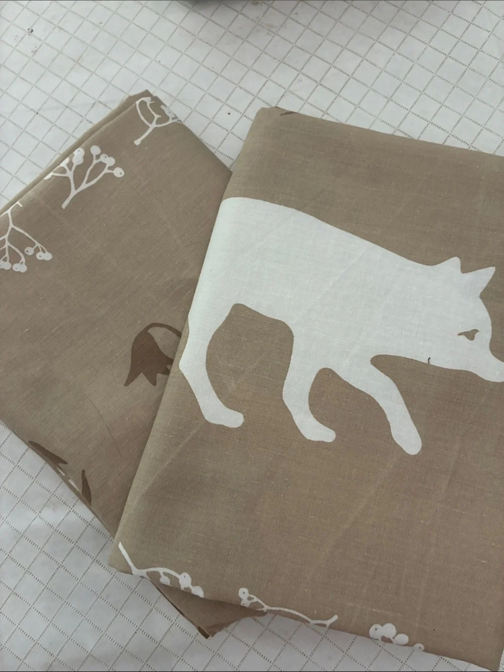 Handmade curtains made from IKEA Vandring Skogsliv duvets (Woodland animals)